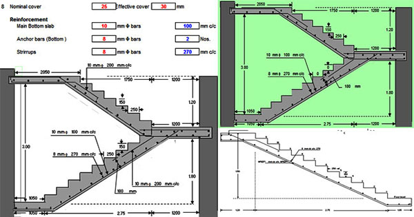 RCC Dog Legged Staircase Design Spreadsheet