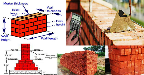 Some useful construction formulas to find out the quantity of brick in a wall